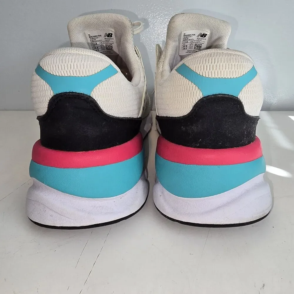 New Balance X-90 Athletic Sneakers Men's Size 11.5 White/Teal Mesh MSX90CRA